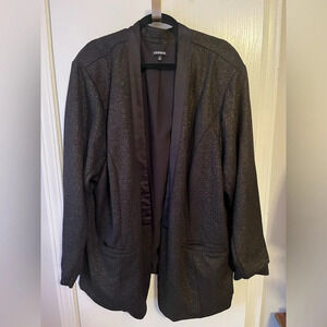 Torrid blazer 5 black with golden detail all over NYE night out jacket
